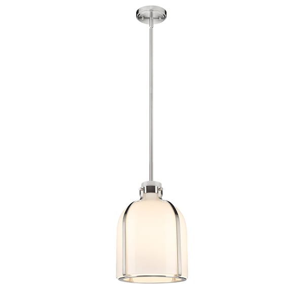 Z-Lite Pearson 1 Light Pendant, Brushed Nickel & White Opal 818-9BN - main